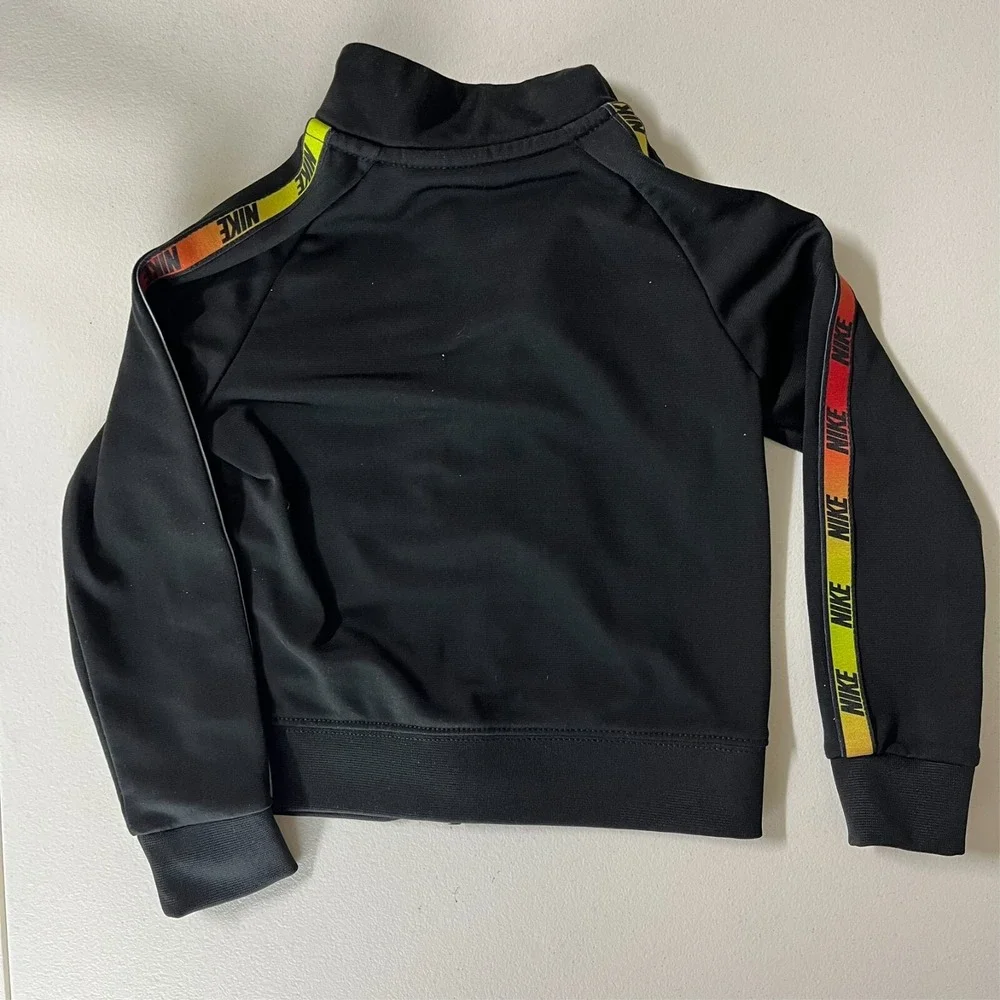 Nike Toddler Boys Black Full Zip Track Jacket Gradient Logo Tape Size 2T